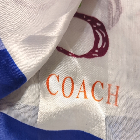Coach Blue and Orange Patterned Scarf - Picture 3 of 4